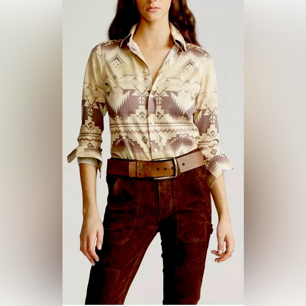 NWT Polo Ralph Lauren Southwestern Knit Oxford Casual Shirt